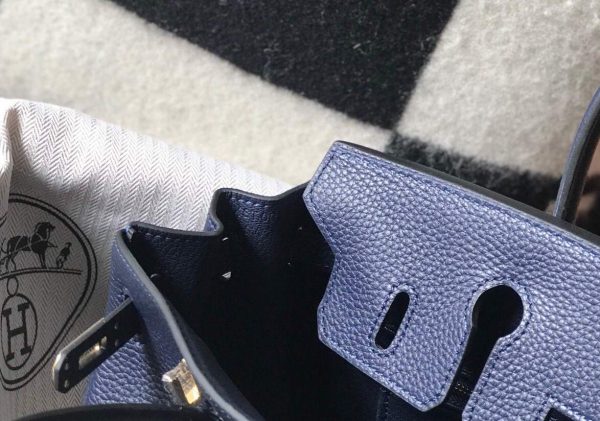 Replica Hermes Birkin Designer Tote Bag Togo Leather 28341 Dark Blue