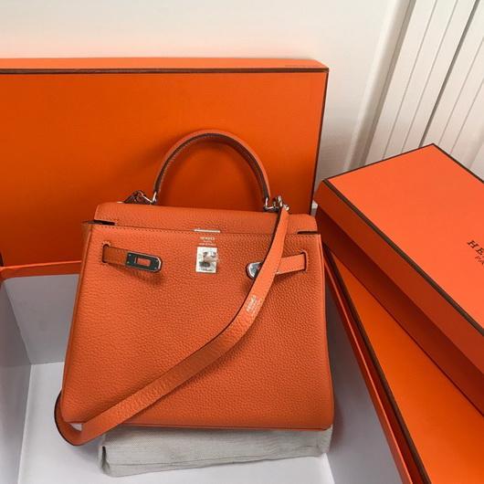 Replica Hermes Kelly Danse 20313 Designer Tote Shoulder Strap Bag Orange