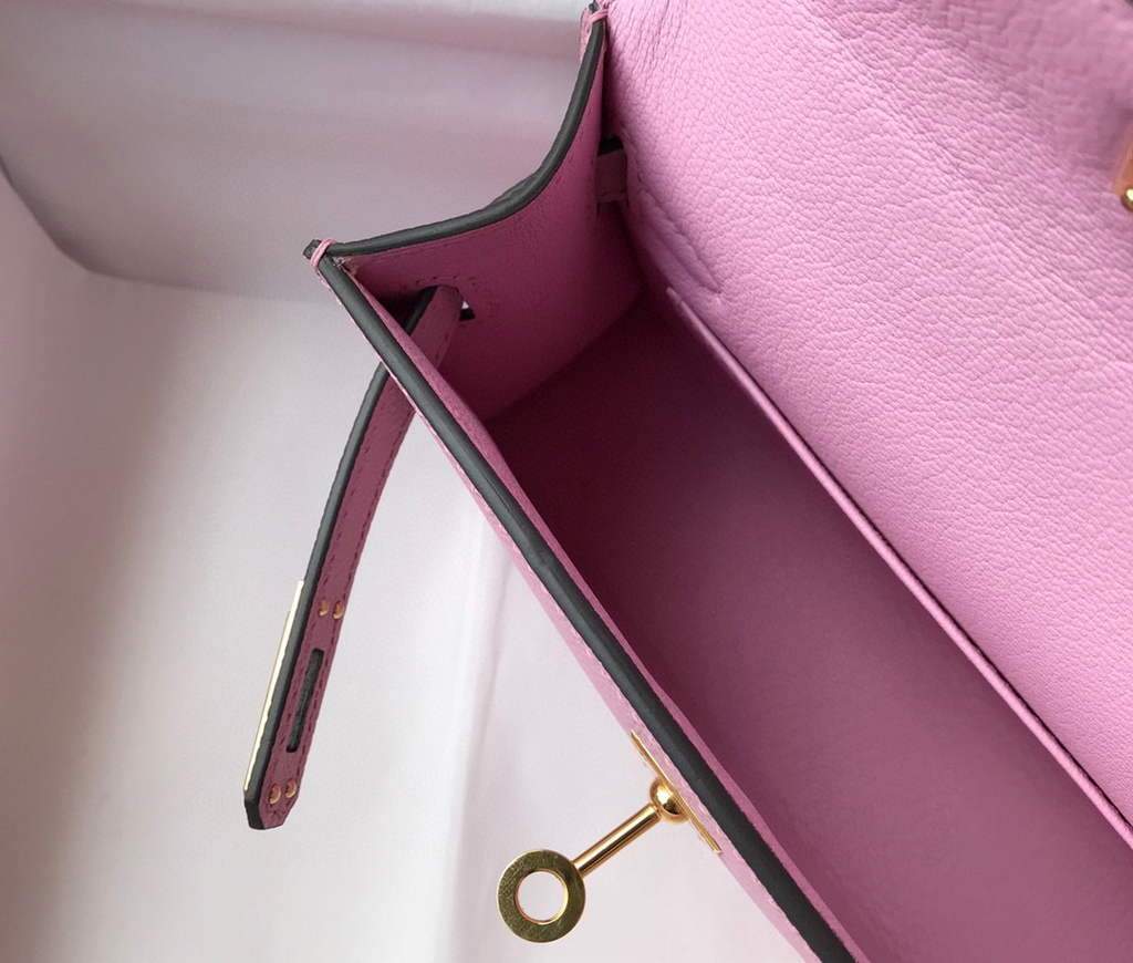 Replica Hermes Kelly Bag Hermes 19CM Epsom Shoulder Mini Bag purple 20459