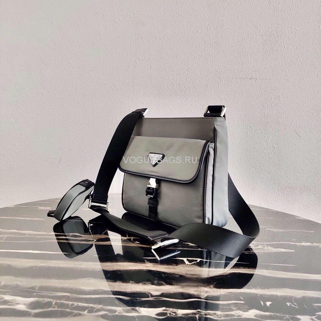 Replica Prada 2VH110 Nylon Cross Body Bag Gray