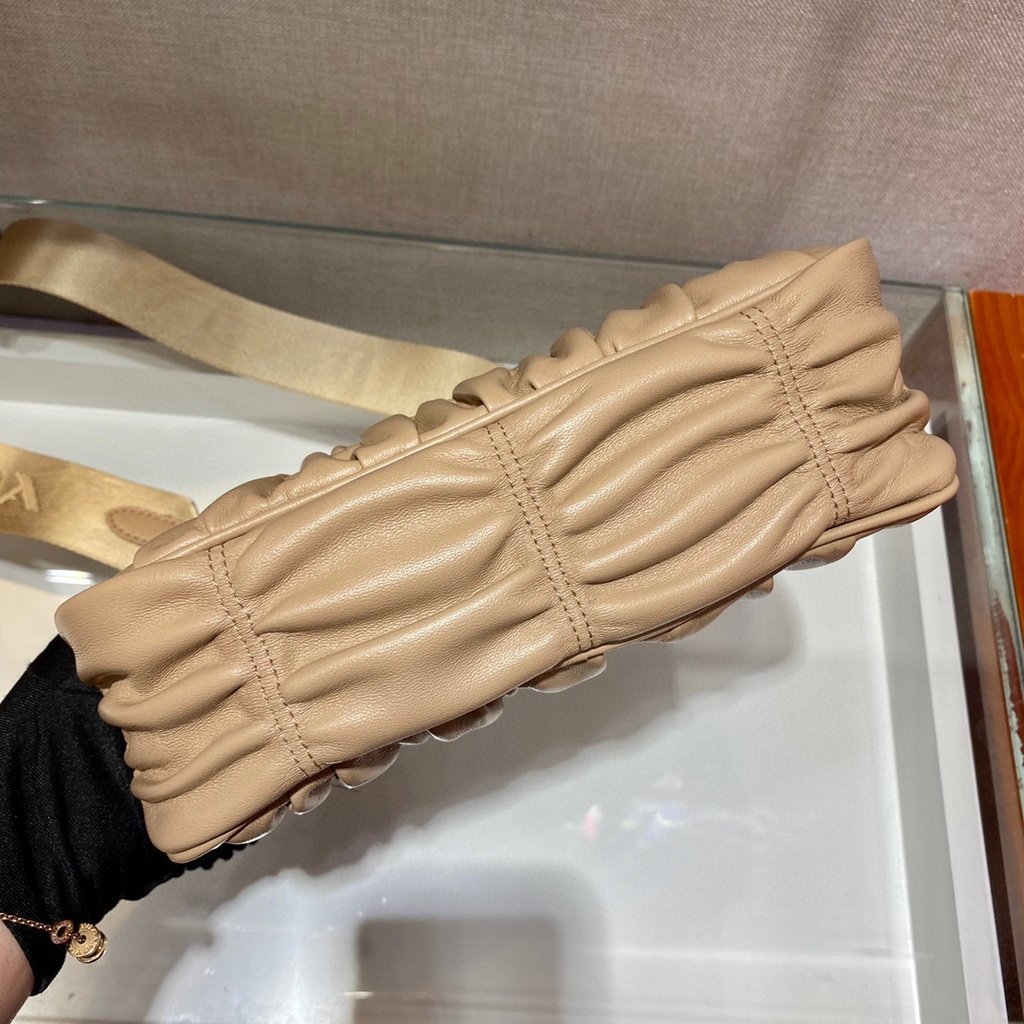 Replica Prada 1BH204 Mini Bags Prada Crossbody Leather bag In Apricot