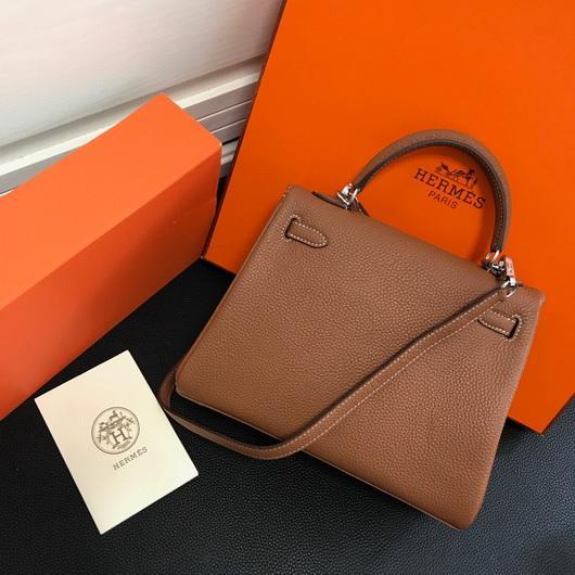 Replica Hermes Kelly Danse 20316 Designer Tote Shoulder Strap Bag Tan