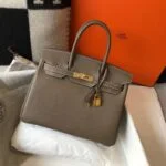 Replica Hermes Birkin Designer Tote Bag Togo Leather 28333 Elephant Grey
