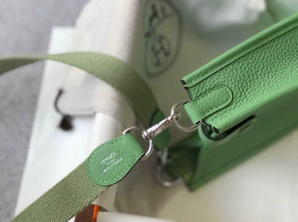 Replica Hermes Evelyne Bag Hermes Mini Crossbody Bag 20401 Silver Buckle Green