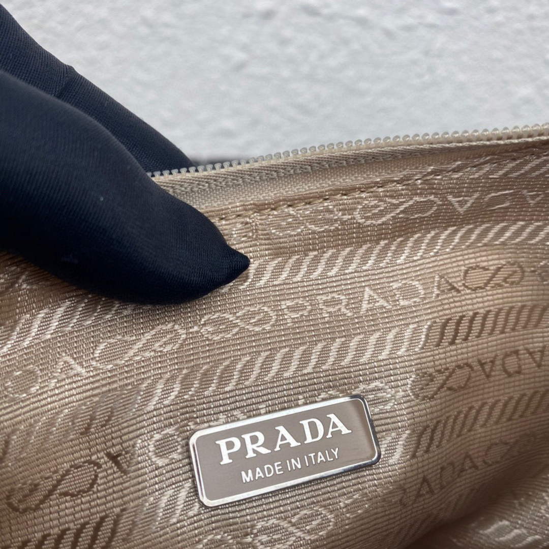 Replica Prada 1NE515 Satin mini-bag with artificial crystals apricot
