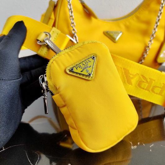 Replica Prada 1BH204 Prada Re-Edition 2005 Nylon Bag Yellow