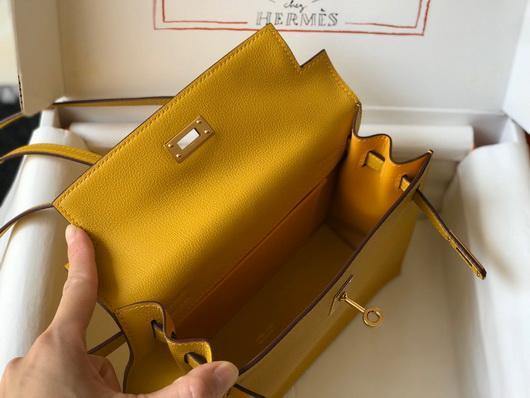 Replica Hermes Kelly Danse 22cm Leather Bag 20357 Yellow