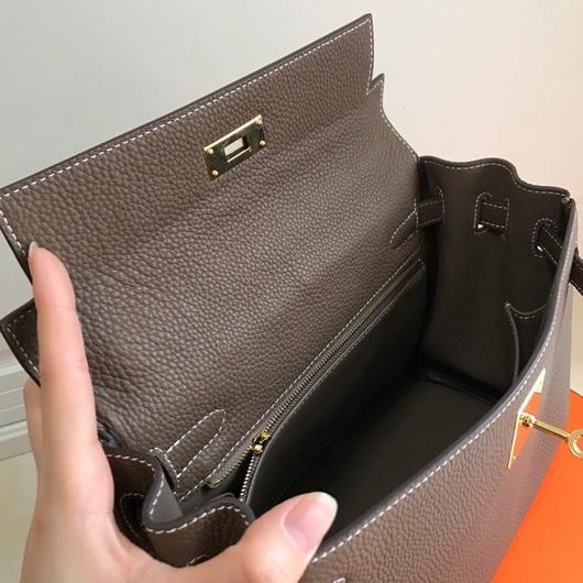 Replica Hermes Kelly Danse 20317 Designer Tote Shoulder Strap Bag Dark Gray