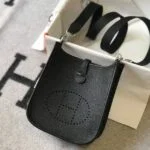 Replica Hermes Evelyne Bag Designer Hermes Mini Crossbody Real Bag 20421 Black