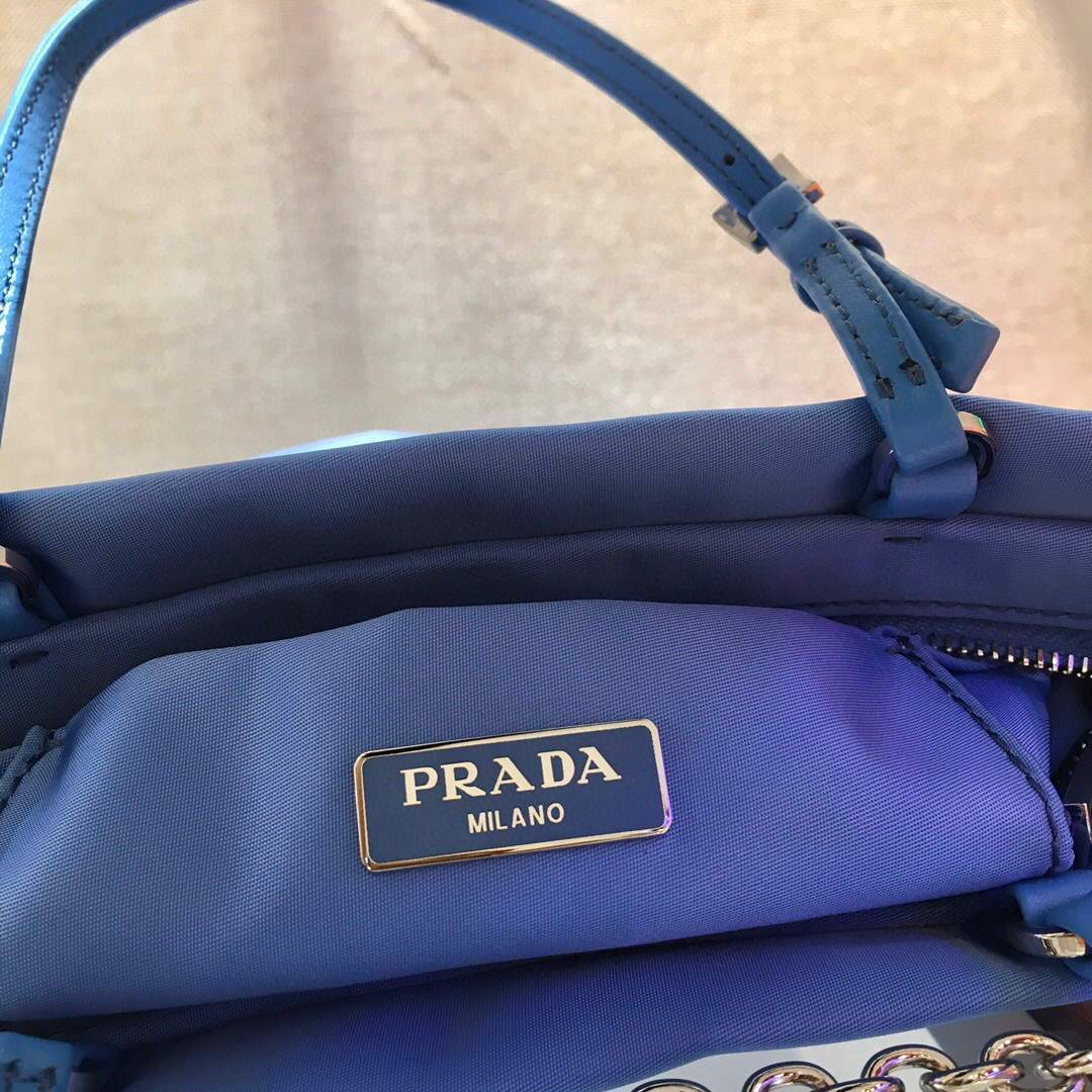 Replica Prada 1BA252 Nylon Handbag Blue