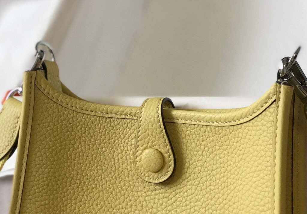 Replica Hermes Evelyne Bag Designer Hermes Mini Crossbody Real Bag 20434 Light Yellow