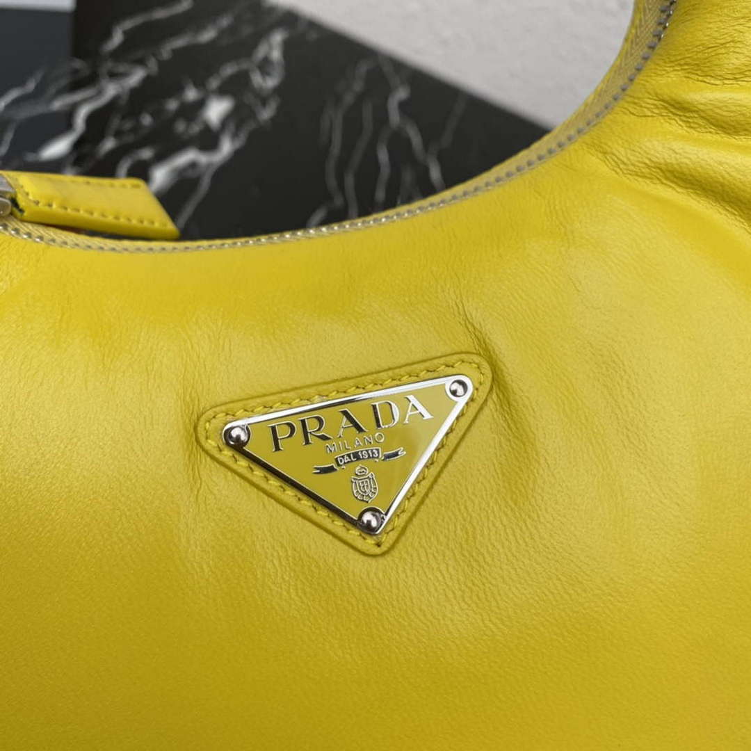 Replica Prada 1BA384 Prada Soft Padded Nappa Leather Mini Bag Yellow