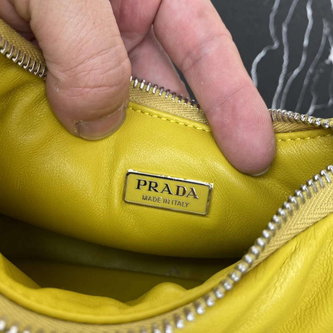 Replica Prada 1BA384 Prada Soft Padded Nappa Leather Mini Bag Yellow