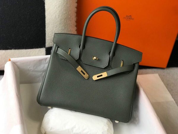 Replica Hermes Birkin Designer Tote Bag Togo Leather 28337 Dark Green