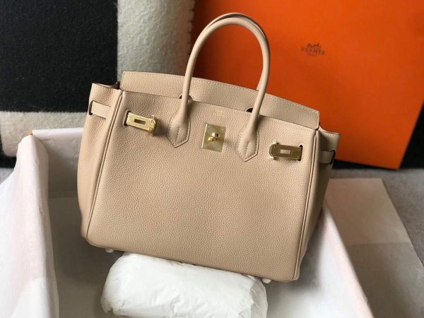 Replica Hermes Birkin Designer Tote Bag Togo Leather 28347 Apricot