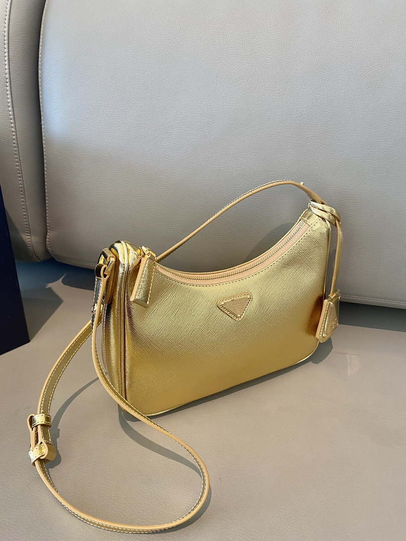Replica Prada 1BC204 Saffiano Leather Mini-Bag Gold