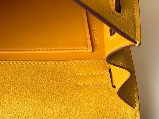 Replica Hermes Kelly Danse 22cm Leather Bag 20357 Yellow