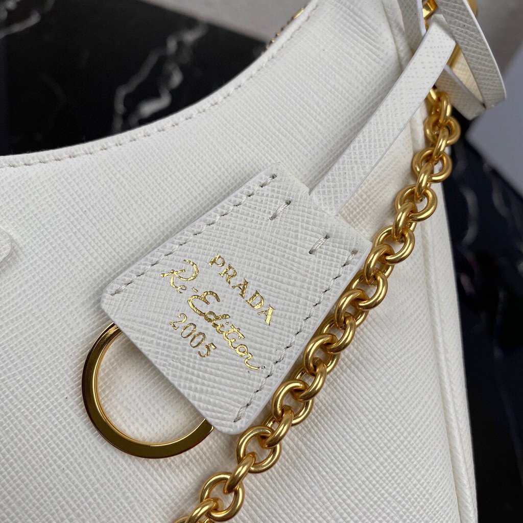 Replica Prada 1BH204 Prada Re-Edition 2005 Saffiano leather Bag in White