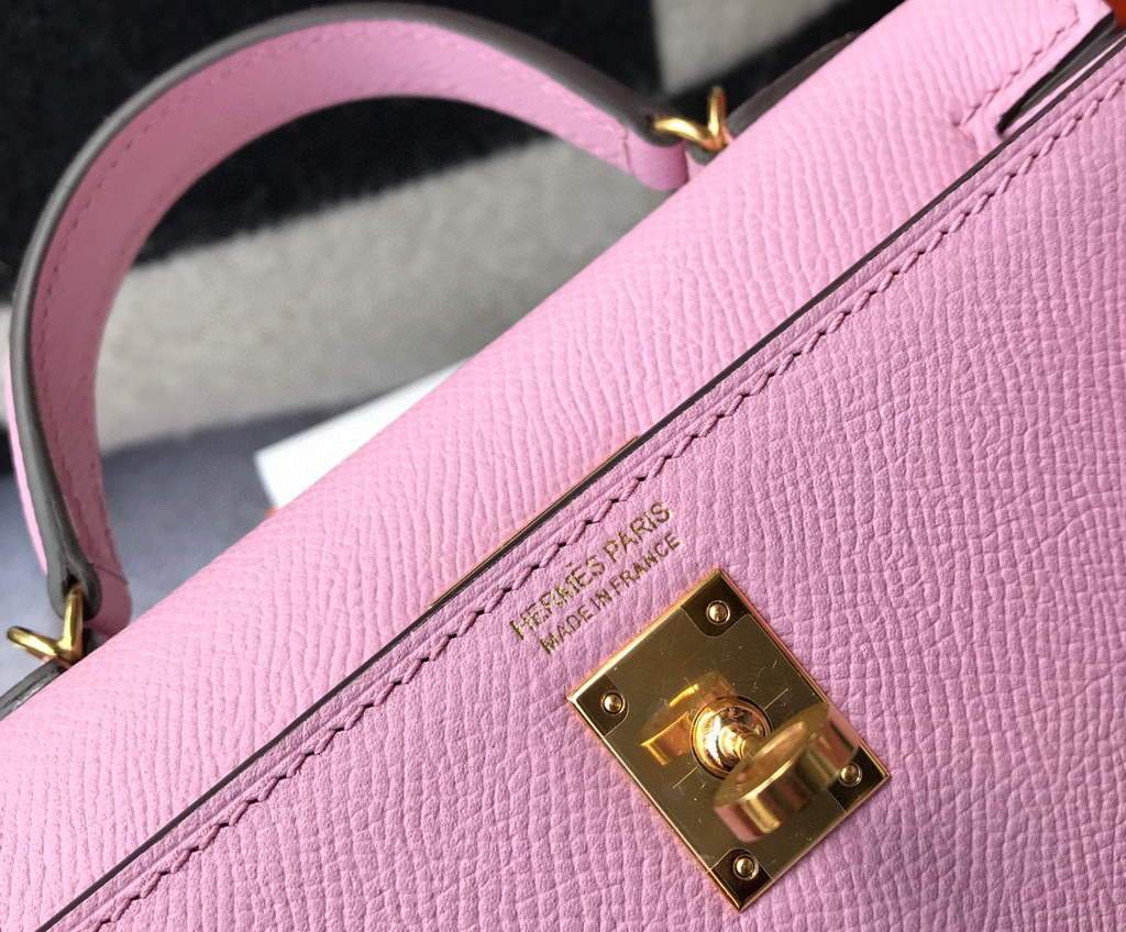 Replica Hermes Kelly Bag Hermes 19CM Epsom Shoulder Mini Bag purple 20459
