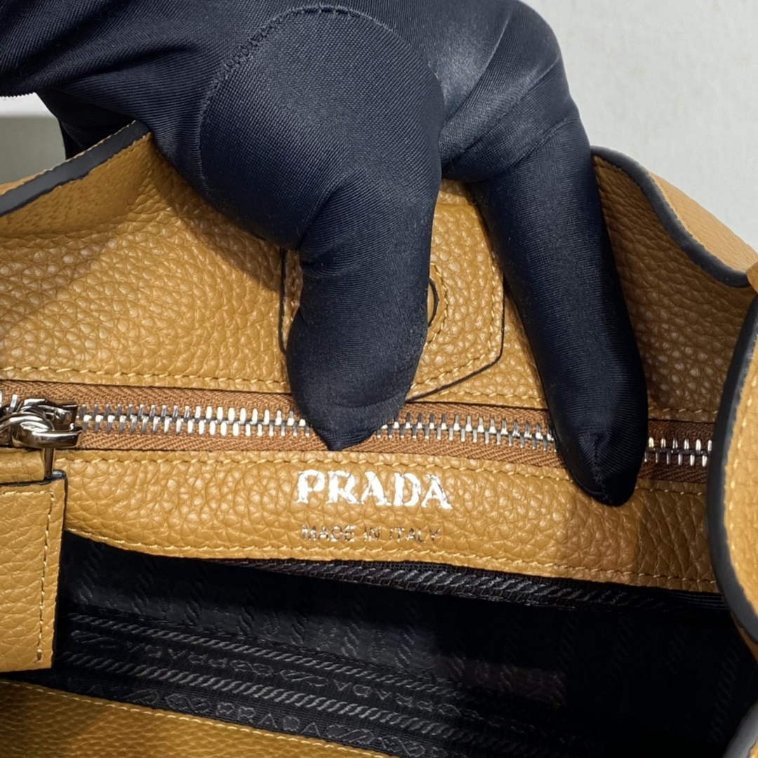 Replica Prada Leather hobo bag 1BC073 Tan