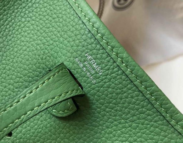 Replica Hermes Evelyne Bag Hermes Mini Crossbody Bag 20401 Silver Buckle Green