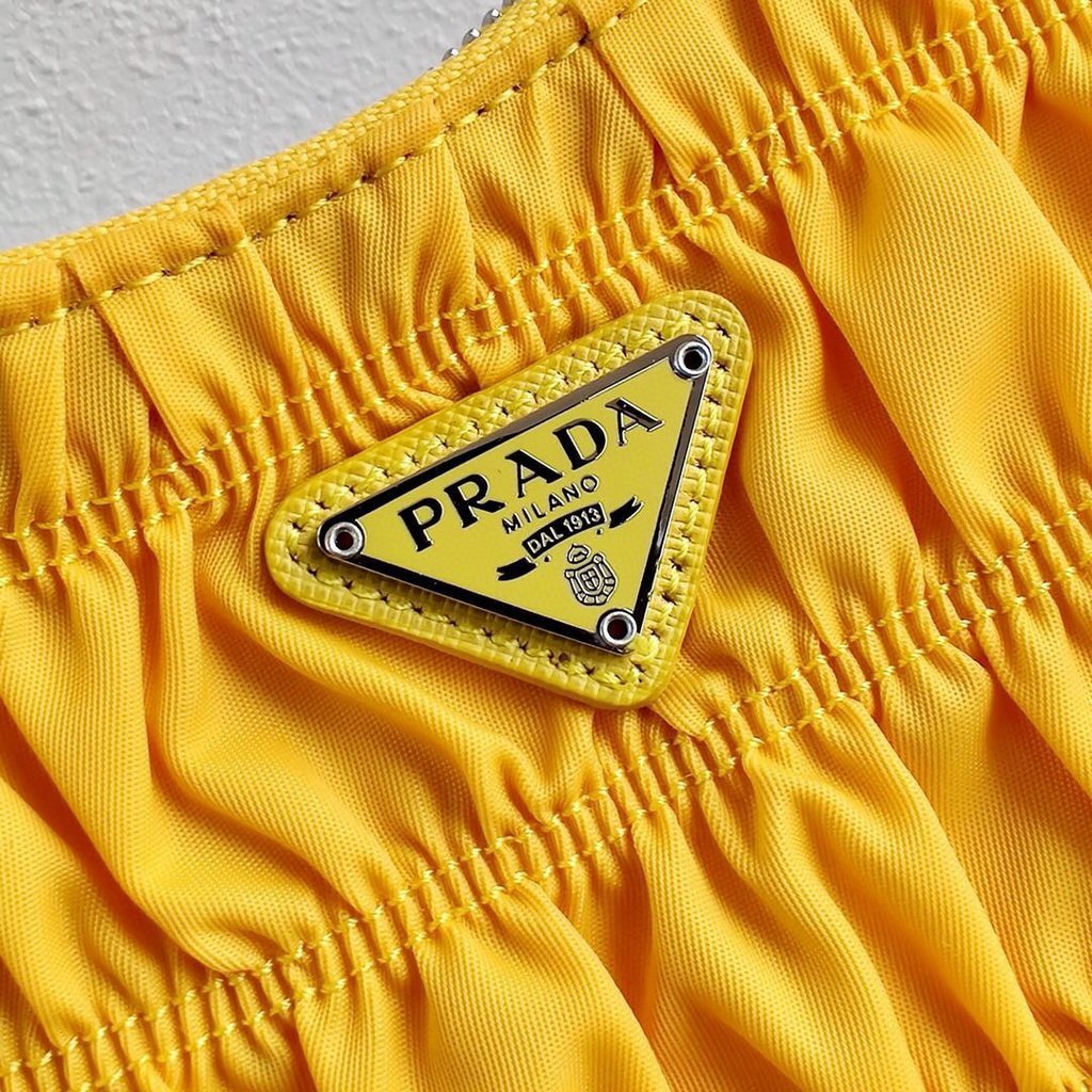 Replica Prada 1NE204 Prada Nylon and Saffiano Leather Mini Bag in Yellow