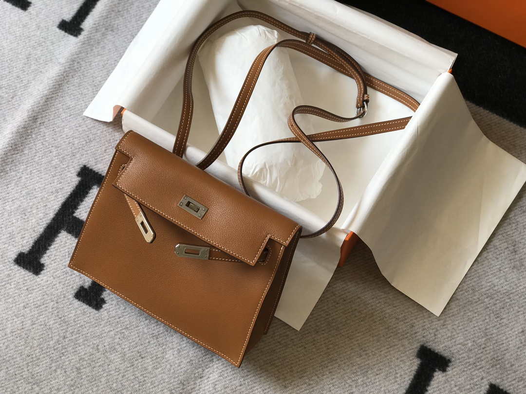 Replica Hermes Kelly Danse 22cm Leather Bag 20353 Tan