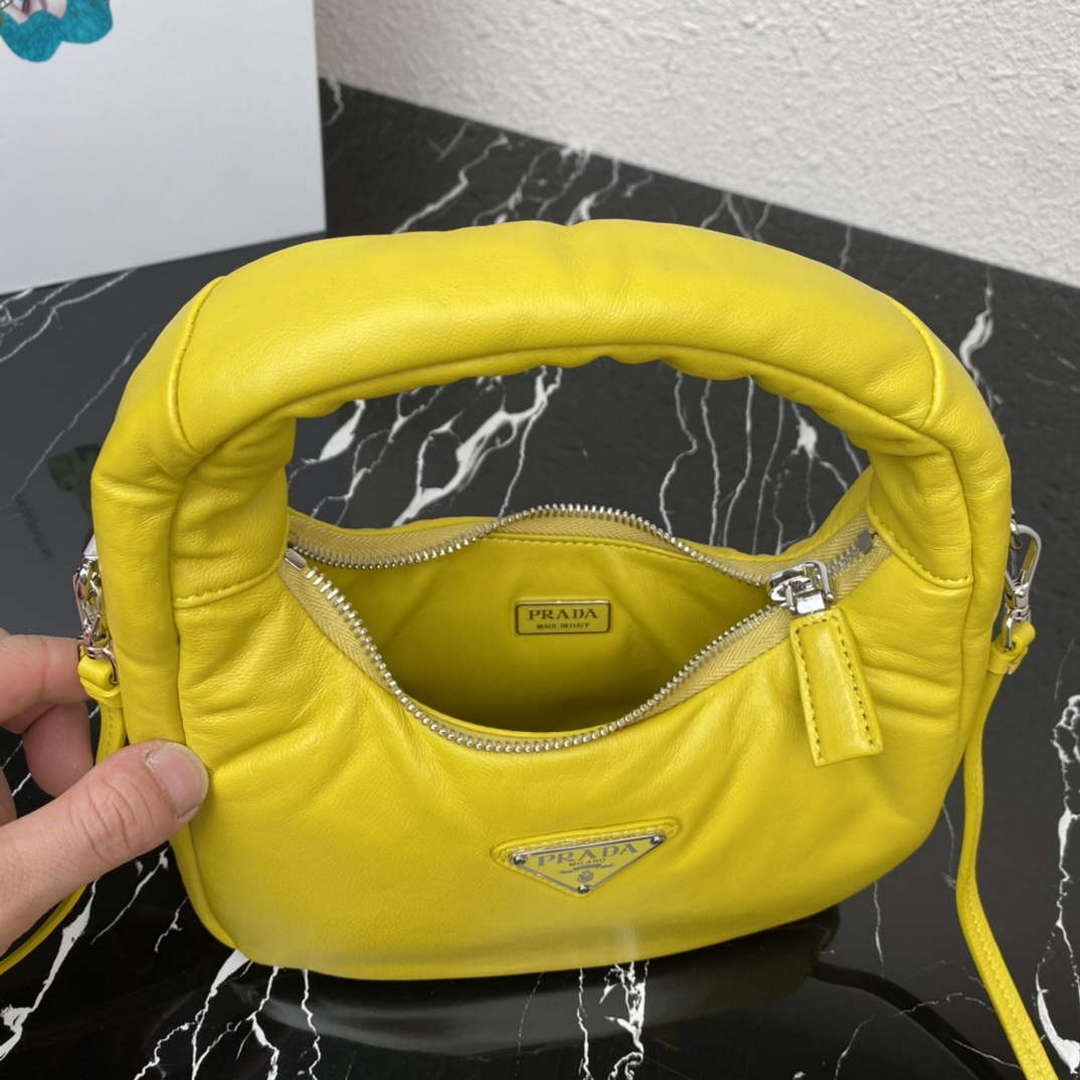 Replica Prada 1BA384 Prada Soft Padded Nappa Leather Mini Bag Yellow