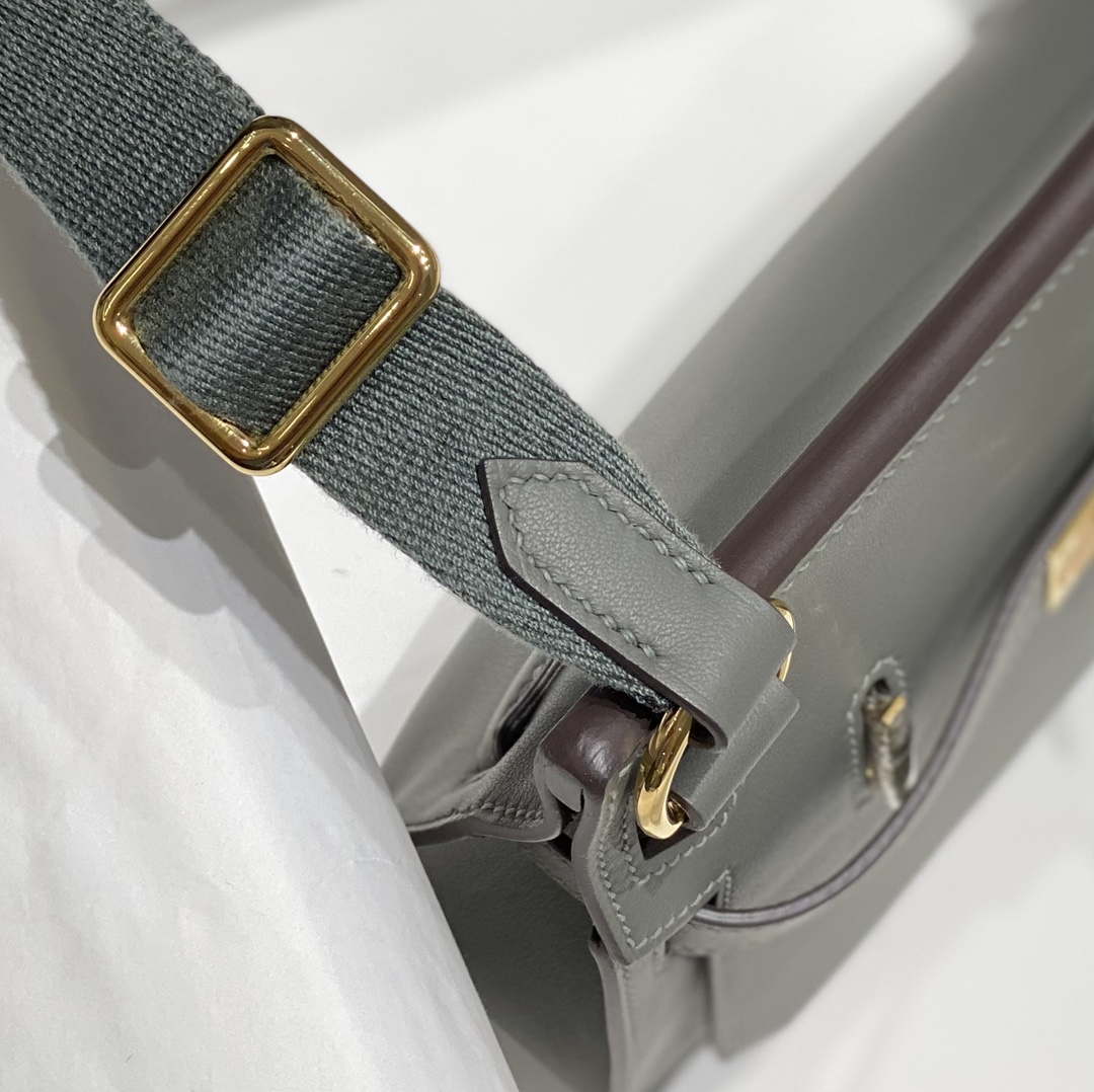 Replica Hermes 316413 Jyspiere Leather Hermes bags Gray h900920