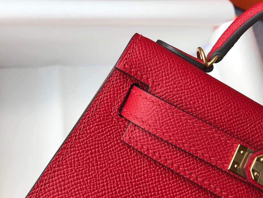 Replica Hermes Kelly Bag Hermes 19CM Epsom Shoulder Mini Bag Red 20465