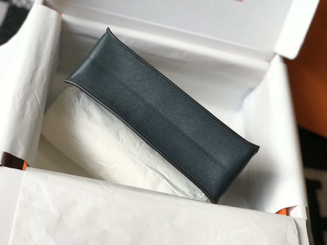 Replica Hermes Kelly Danse 22cm Leather Bag 20354 Dark Green