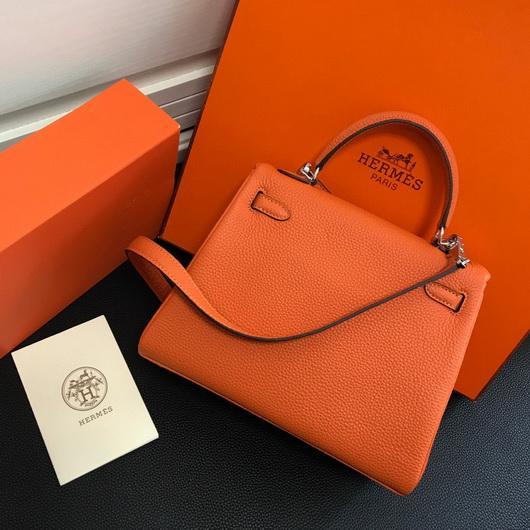 Replica Hermes Kelly Danse 20313 Designer Tote Shoulder Strap Bag Orange