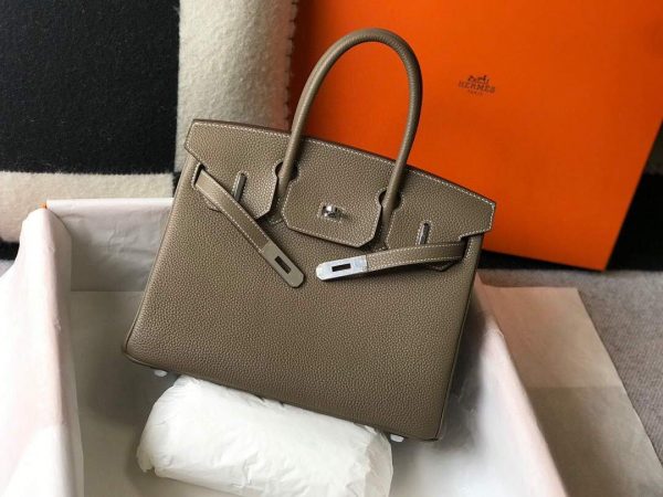 Replica Hermes Birkin Designer Tote Bag Togo Leather 28333 Elephant Grey