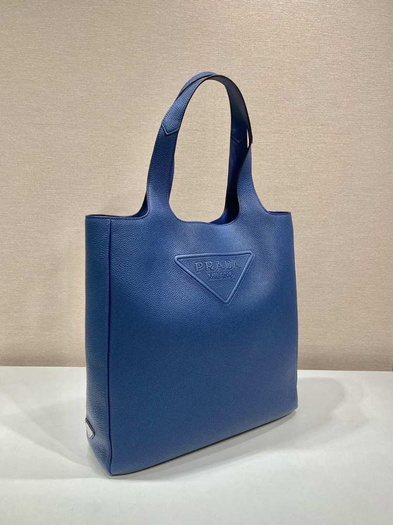 Replica Prada 2VG092 Leather Tote Shoulder Bags Blue