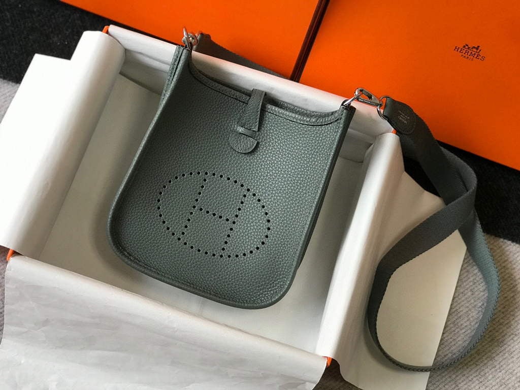 Replica Hermes Evelyne Bag Designer Hermes Mini Crossbody Real Bag 20433 Avocado Green