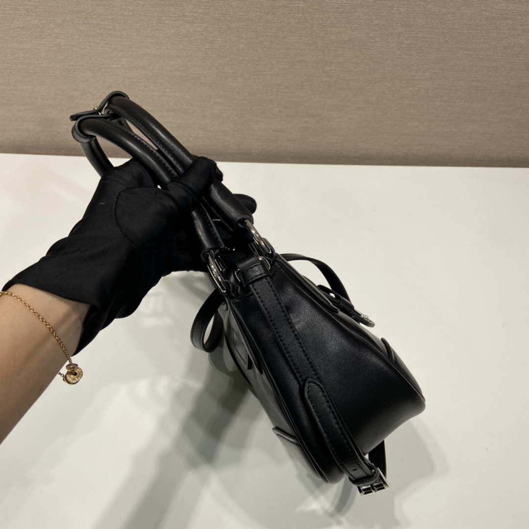 Replica Prada 1BA368 Moon padded nappa-leather bag Black