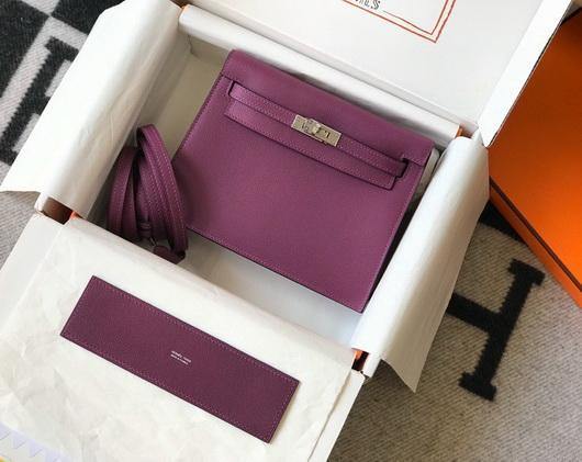 Replica Hermes Kelly Danse 22cm Leather Bag 20358 Purple
