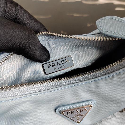 Replica Prada 1BH204 Prada Re-Edition 2005 Nylon Bag Light Blue