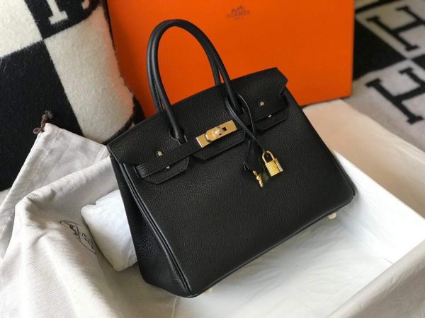 Replica Hermes Birkin Designer Tote Bag Togo Leather 28334 Black