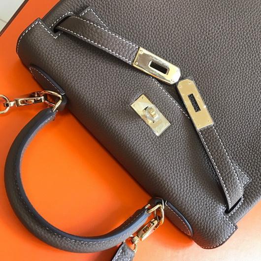 Replica Hermes Kelly Danse 20317 Designer Tote Shoulder Strap Bag Dark Gray