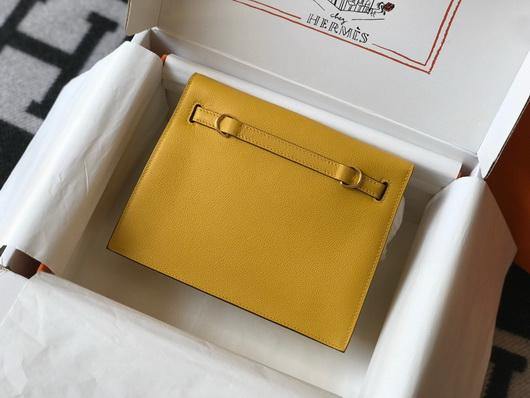 Replica Hermes Kelly Danse 22cm Leather Bag 20357 Yellow