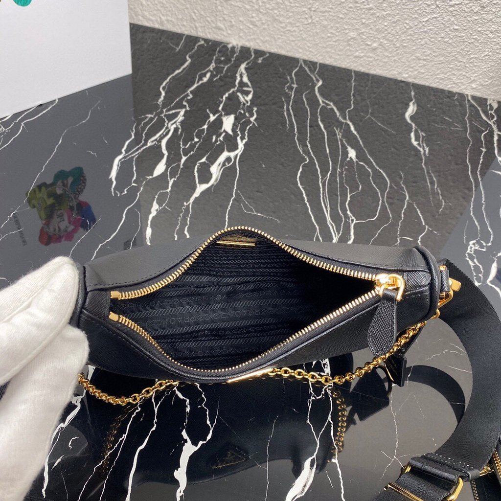 Replica Prada 1BH204 Prada Re-Edition 2005 Saffiano leather Bag in Black