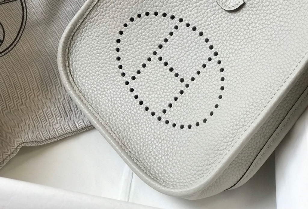 Replica Hermes Evelyne Bag Designer Hermes Mini Crossbody Real Bag 20435 White