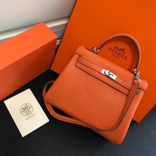 Replica Hermes Kelly Danse 20313 Designer Tote Shoulder Strap Bag Orange