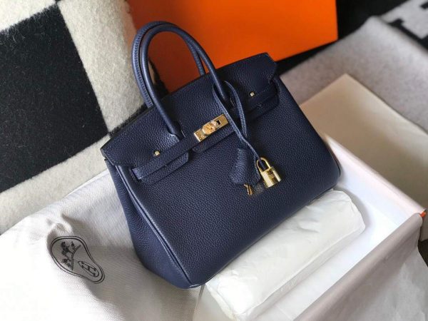 Replica Hermes Birkin Designer Tote Bag Togo Leather 28341 Dark Blue
