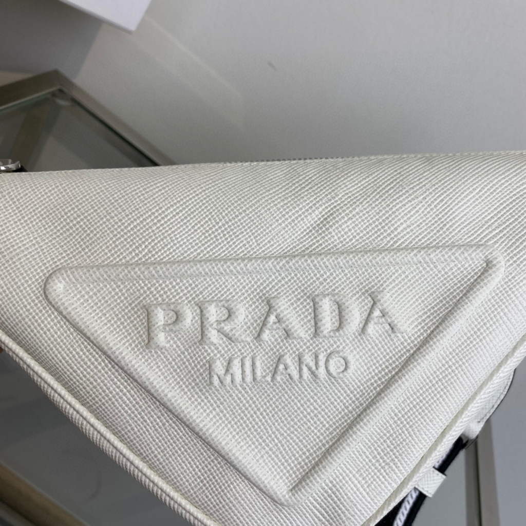 Replica Prada Saffiano Prada Triangle bag 2VH155 White