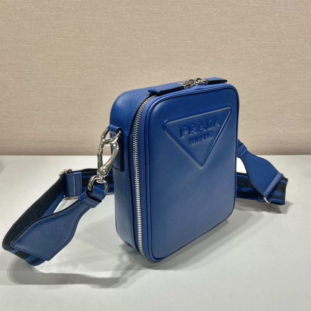 Replica Prada 2VH154 Saffiano leather shoulder bag Blue