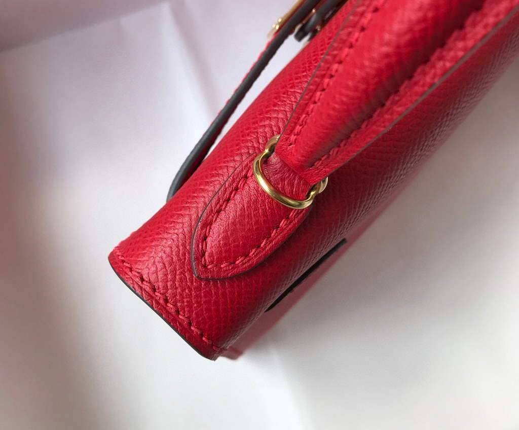 Replica Hermes Kelly Bag Hermes 19CM Epsom Shoulder Mini Bag Red 20465