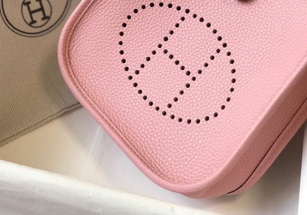 Replica Hermes Evelyne Bag Designer Hermes Mini Crossbody Real Bag 20430 Pink