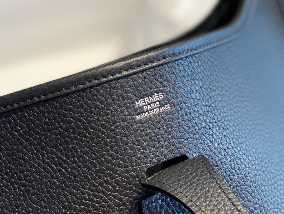 Replica Hermes H083435 Evelyne III 29 Shoulder Bag Silver Hardware Black